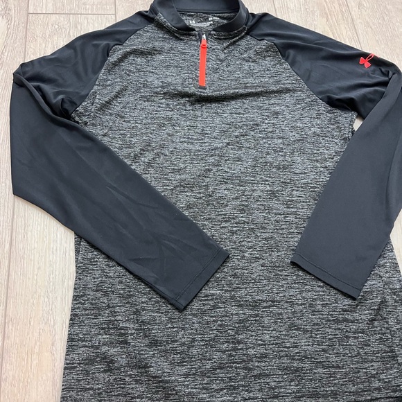 Under Armour Men’s Small 1/4 Zip Long Sleeve Pullover Black Gray - Picture 7 of 7
